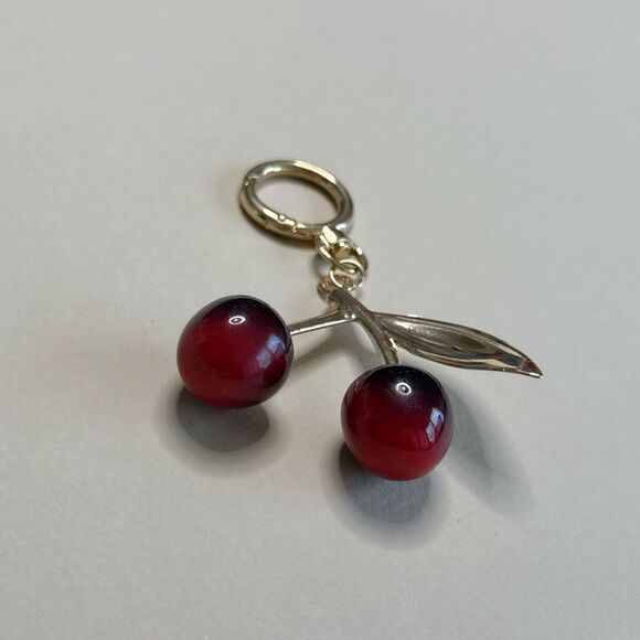 Gold and Red Cherry Keychain S1045 - Picture 3 of 3